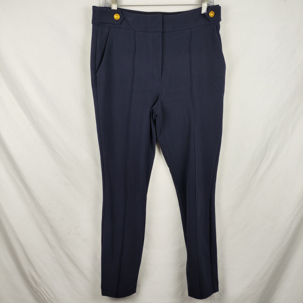 Express Pants Womens 10 Navy Blue Skinny High Rise Ponte Dress Workwear